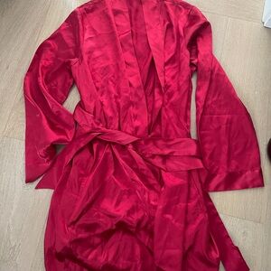 Red Satin kimono Robe
